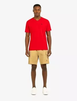 Футболка U.S. Polo Assn.Tipped V-neck Jersey, красный