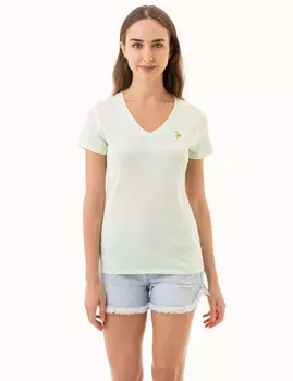 Футболка U.S. Polo Assn. Tonal V-Neck, светло-зеленый