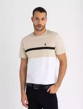 Футболка U.S. Polo Assn Tricot Tape Color Block Jersey, светло-коричневый