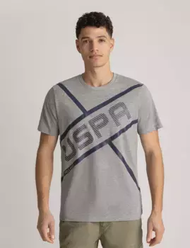 Футболка U.S. Polo Assn Uspa Linear Graphic Jersey, серый