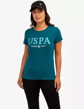 Футболка U.S. Polo Assn. Uspa Stitch Applique Crew Neck, зеленый