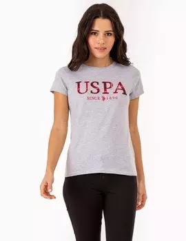 Футболка U.S. Polo Assn. Uspa Stitch Applique Crew Neck, серый