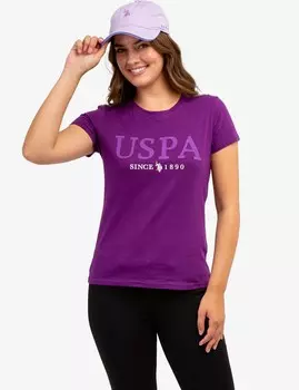Футболка U.S. Polo Assn. Uspa Stitch Applique Crew Neck, фиолетовый