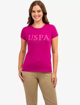 Футболка U.S. Polo Assn. Uspa Stitch Applique Crew Neck, фуксия
