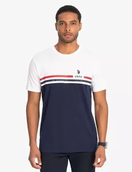 Футболка U.S. Polo Assn. Uspa Stripe Print Jersey, белый