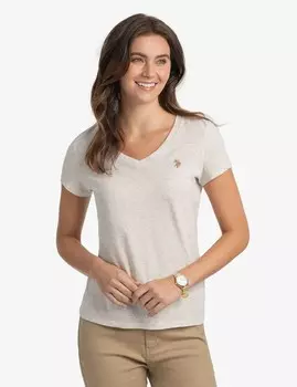Футболка U.S. Polo Assn. V-neck, кремовый