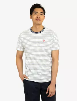 Футболка U.S. Polo Assn.Yarn Dye Stripe Jersey Crew Neck, белый