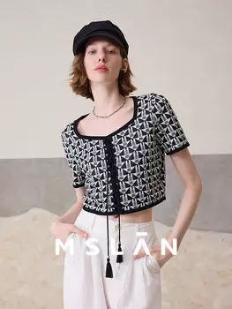 Футболка укороченная Mslan облегающая, черный