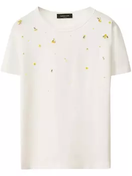 Футболка, украшенная бисером Fabiana Filippi, белый