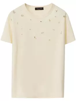 Футболка, украшенная бисером Fabiana Filippi, нейтральный