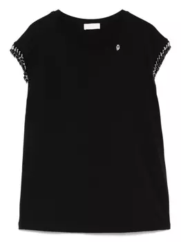 Футболка, украшенная бисером LIU JO, черный