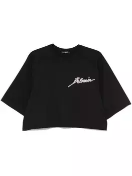 Футболка, украшенная кристаллами Balmain, черный