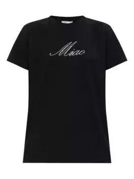 Футболка, украшенная кристаллами BLUMARINE, черный