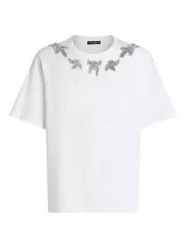 Футболка, украшенная кристаллами Dolce & Gabbana, белый