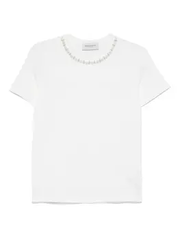 Футболка, украшенная кристаллами ERMANNO FIRENZE, белый