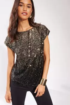 Футболка, украшенная пайетками Friends Like These, черный