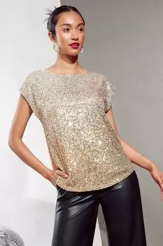 Футболка, украшенная пайетками Friends Like These, золотой