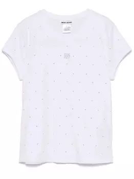 Футболка, украшенная стразами DKNY, белый