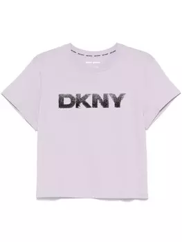 Футболка, украшенная стразами DKNY, фиолетовый