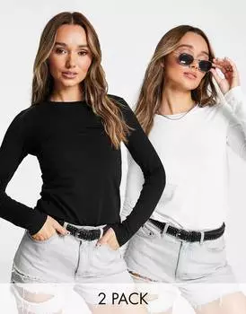 Футболка ультратонкого кроя с длинными рукавами из хлопка ASOS DESIGN (2 шт.)