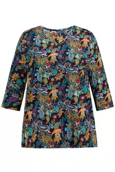 Футболка Ulla Popken Long, цвет navy multi