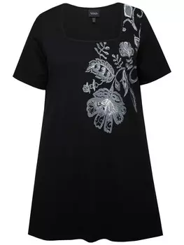 Футболка Ulla Popken Longshirt, черный