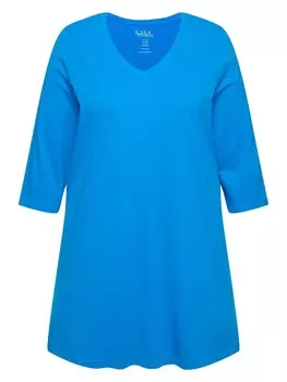 Футболка Ulla Popken Longshirt, цвет azurblau