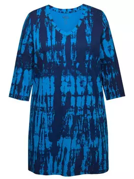 Футболка Ulla Popken Longshirt, цвет azurblau