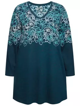 Футболка Ulla Popken Longshirt, цвет blaugrn
