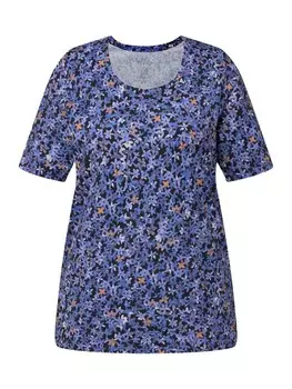 Футболка Ulla Popken Longshirt, цвет dunkles himmelblau