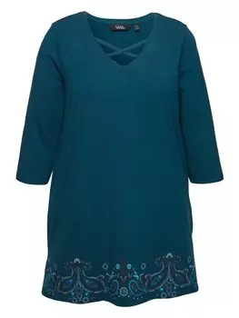 Футболка Ulla Popken Longshirt, цвет dunkles petrol