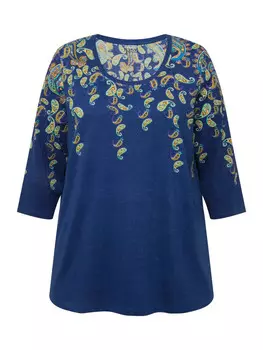 Футболка Ulla Popken Longshirt, цвет dunkles petrol