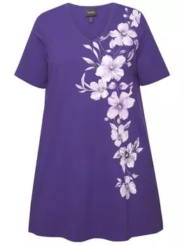 Футболка Ulla Popken Longshirt, цвет lilie