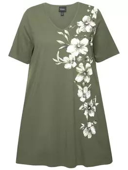 Футболка Ulla Popken Longshirt, цвет lodengrn