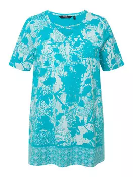Футболка Ulla Popken Longshirt, цвет tiefes aqua