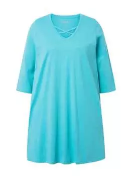 Футболка Ulla Popken Longshirt, цвет trkisgrn