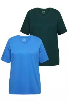 Футболка Ulla Popken Shirt, цвет blue/green