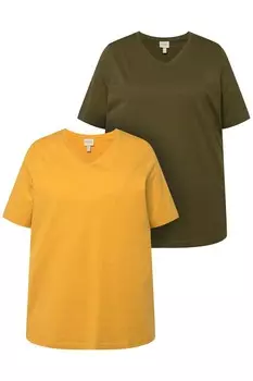 Футболка Ulla Popken Shirt, цвет curry/olive