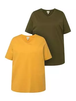 Футболка Ulla Popken Shirt, цвет dunkles olive