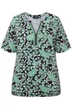 Футболка Ulla Popken Shirt, цвет mint/black