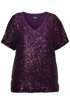 Футболка Ulla Popken Shirt, темно-фиолетовый