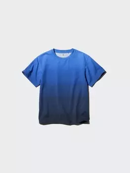 Футболка ultra stretch dry ex с круглым вырезом Uniqlo, синий