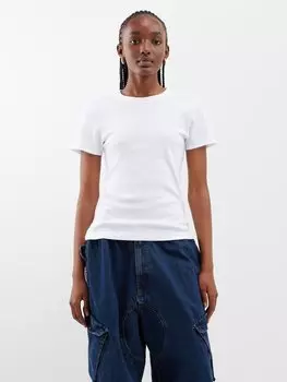 Футболка uma из джерси из органического хлопка с фестонами Saks Potts, белый