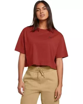 Футболка Under Armour Boxy Crop Logo Short Sleeve T Shirt, цвет Earthen Orange/Black