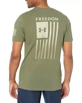 Футболка Under Armour Freedom Flag Gradient Short Sleeve Tee, цвет Marine OD Green/Desert Sand