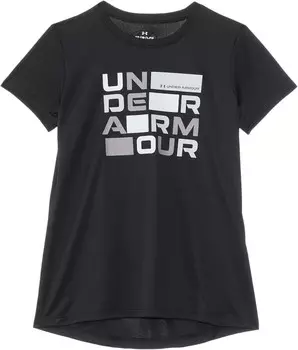 Футболка Under Armour Kids Tech Block Logo Short Sleeve T-Shirt, цвет Black/White