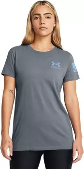 Футболка Under Armour New Freedom Banner T-Shirt, цвет Gravel/Carolina Blue
