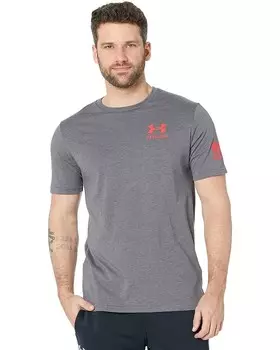 Футболка Under Armour New Freedom Flag, цвет Charcoal Medium Heather/Red