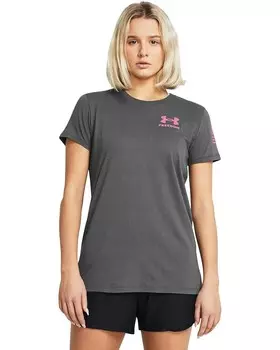 Футболка Under Armour New Freedom Flag, цвет Castlerock/Pink Edge