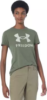 Футболка Under Armour New Freedom Logo T-Shirt, цвет Marine OD Green/Desert Sand